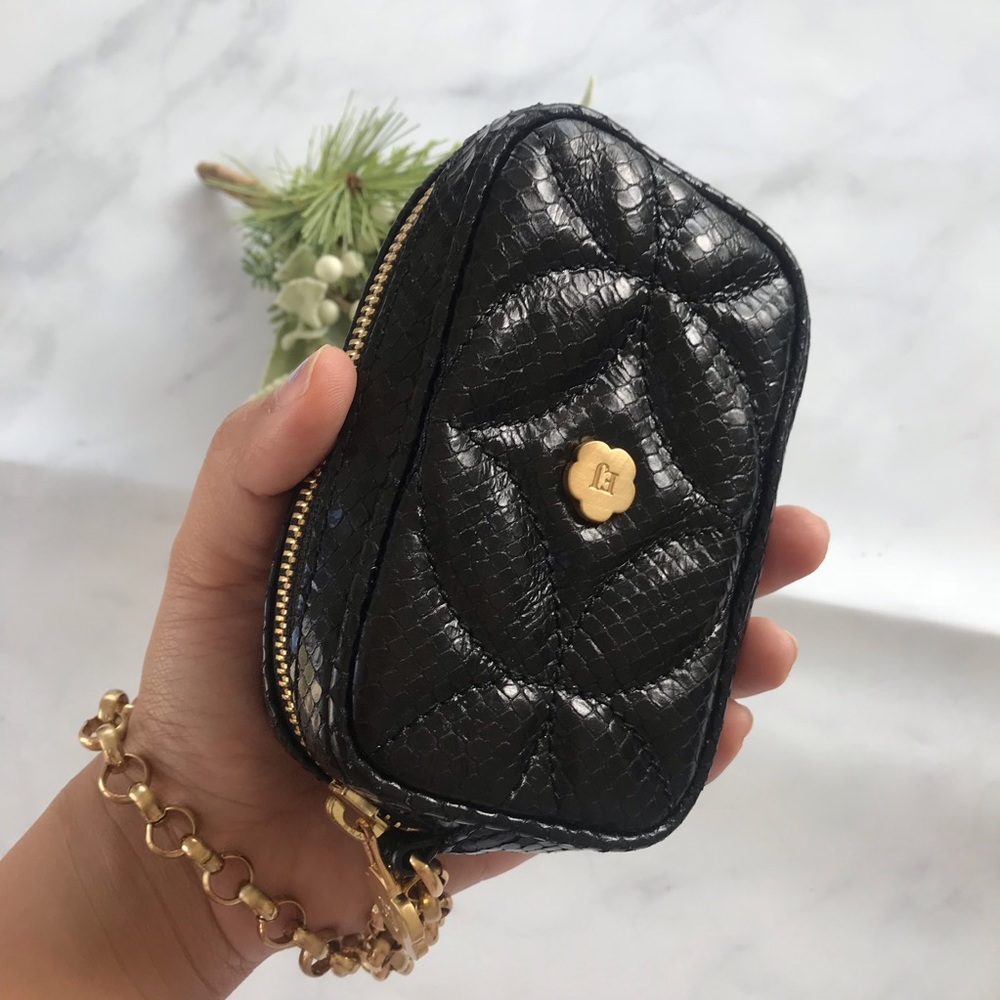 Eric Javits Python Leather Wristlet - image 8